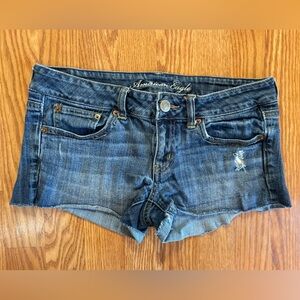 American Eagle distressed cut offs blue jean shorts